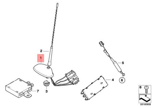 Genuine bmw roof antenna base - roof,