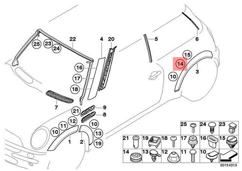 Genuine bmw 10pcs clip - bmw, mini